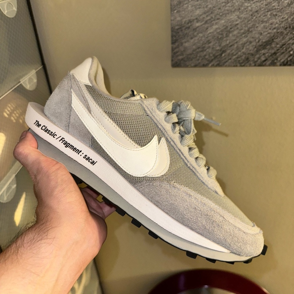 ***RARE***.  Sacai X Fragment Grey LD Waffle Sneakers